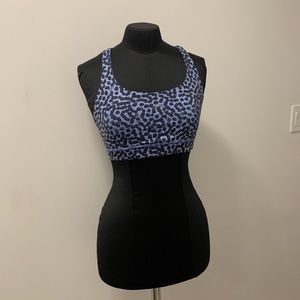 Lululemon blue cheetah print energy sports bra